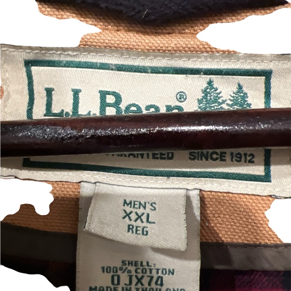 L.L. Bean Tan Field Jacket with Green Corduroy Collar Size XXL - Picture 5 of 11